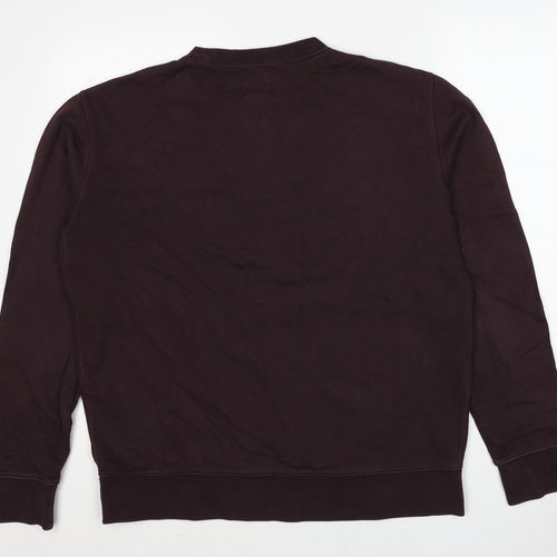 Marks and Spencer Mens Red Cotton Pullover Sweatshirt Size L