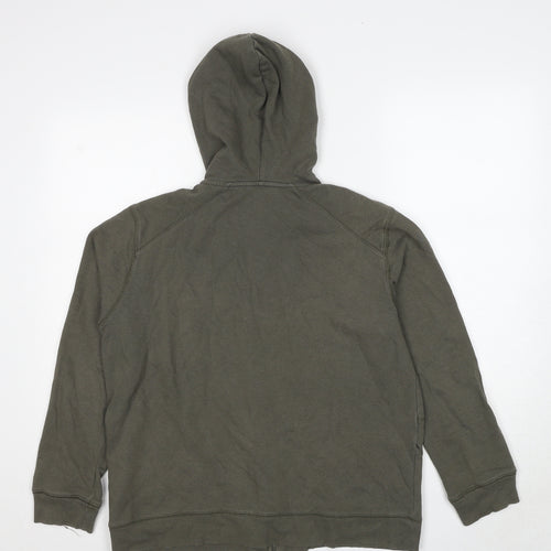 Marks and Spencer Womens Green Cotton Full Zip Hoodie Size 16 Zip