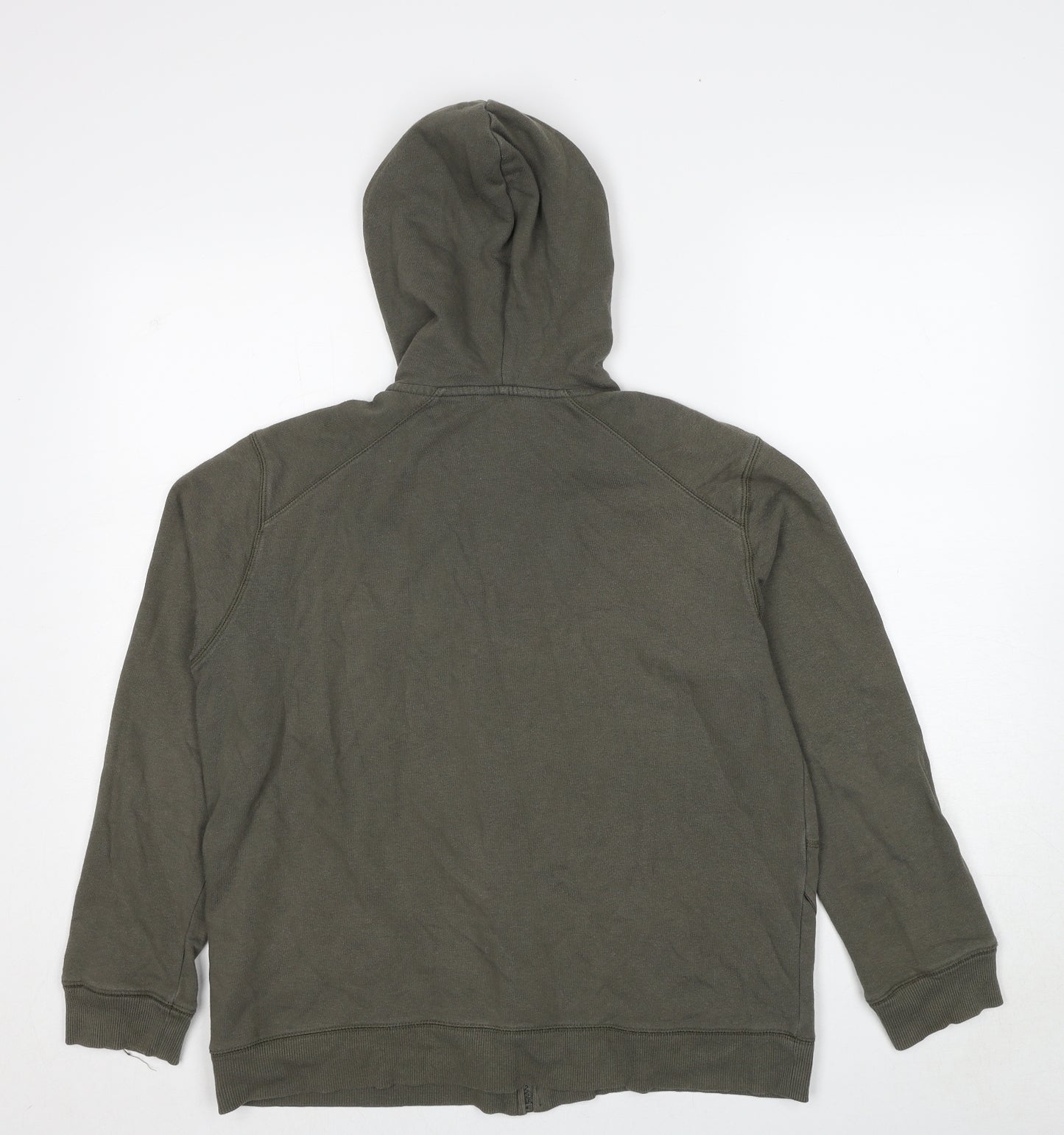 Marks and Spencer Womens Green Cotton Full Zip Hoodie Size 16 Zip