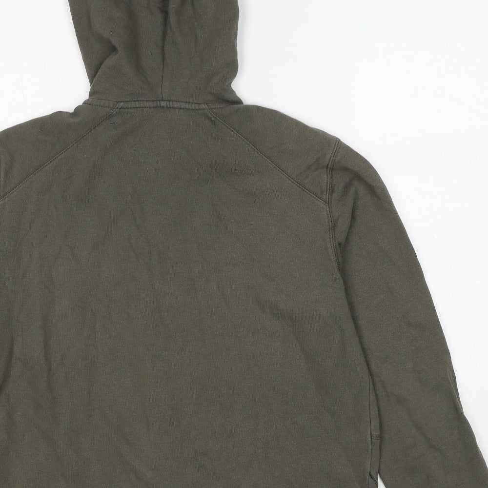 Marks and Spencer Womens Green Cotton Full Zip Hoodie Size 16 Zip