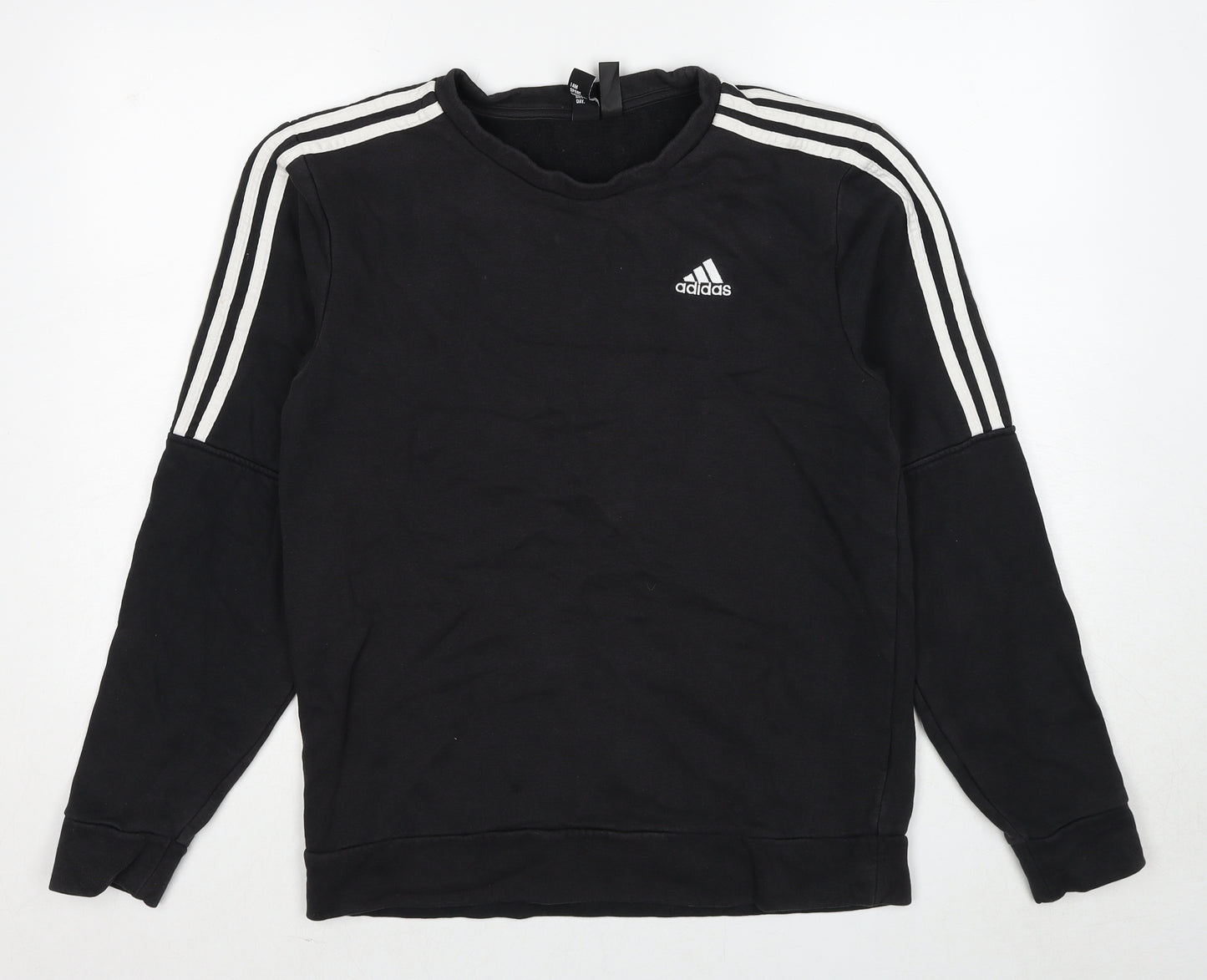 adidas Mens Black Cotton Pullover Sweatshirt Size S
