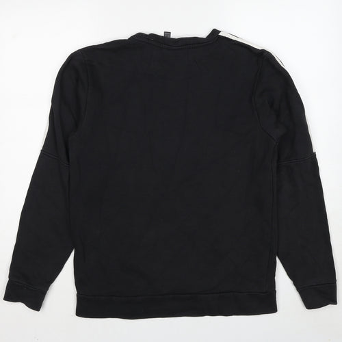 adidas Mens Black Cotton Pullover Sweatshirt Size S