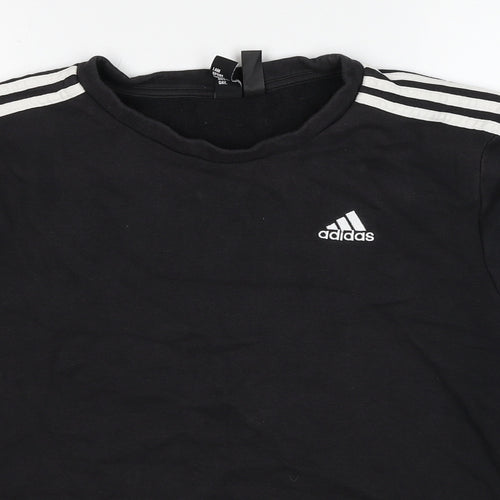 adidas Mens Black Cotton Pullover Sweatshirt Size S