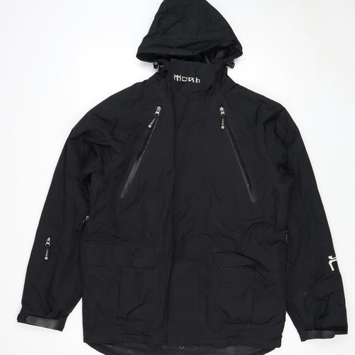 Moah Mens Black Windbreaker Jacket Size M Zip