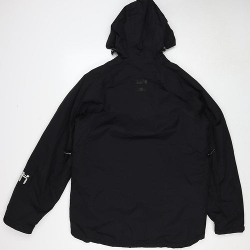 Moah Mens Black Windbreaker Jacket Size M Zip