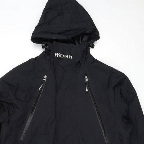Moah Mens Black Windbreaker Jacket Size M Zip