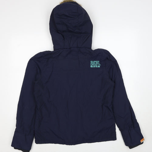 Superdry Womens Blue Windbreaker Jacket Size L Zip