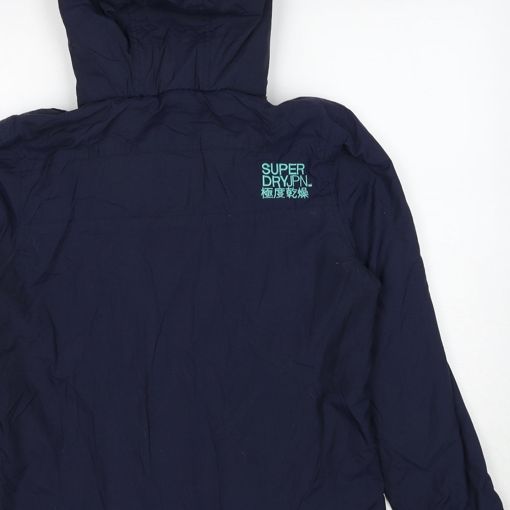 Superdry Womens Blue Windbreaker Jacket Size L Zip