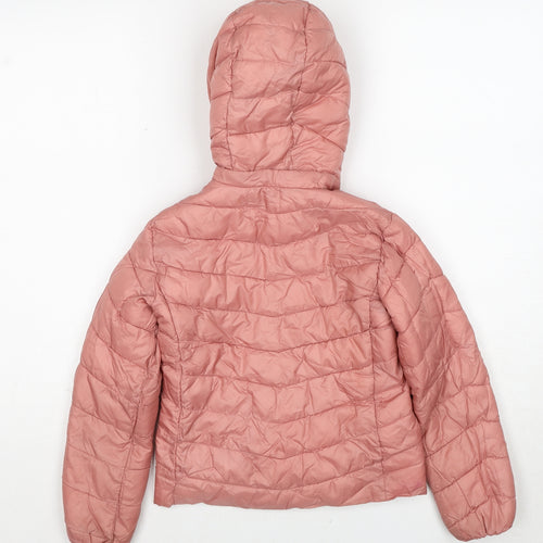 H&M Girls Pink Quilted Jacket Size 6-7 Years Zip - 6-8 Years