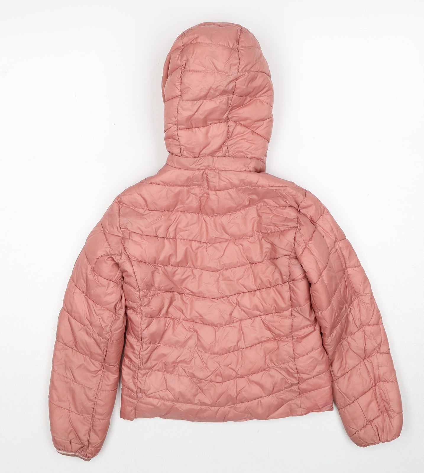 H&M Girls Pink Quilted Jacket Size 6-7 Years Zip - 6-8 Years