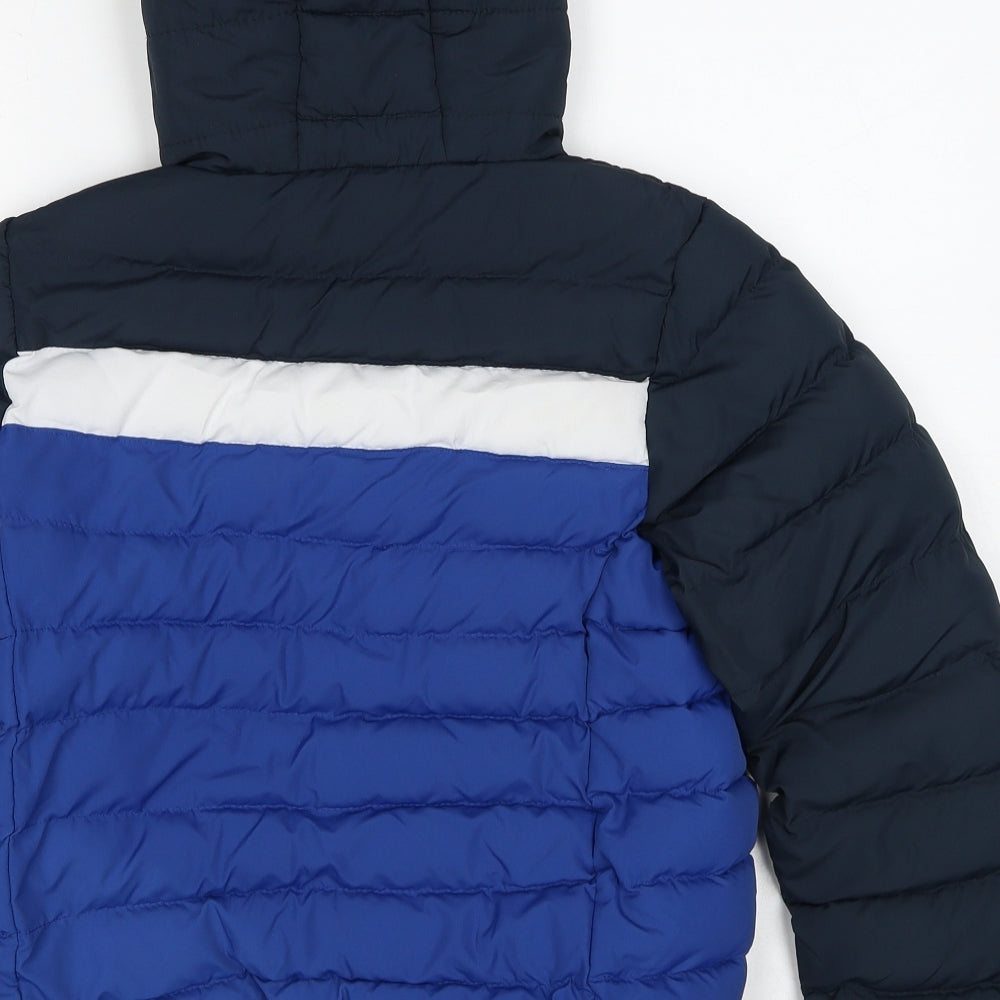 Fluid Boys Blue Colourblock Quilted Jacket Size 11-12 Years Zip