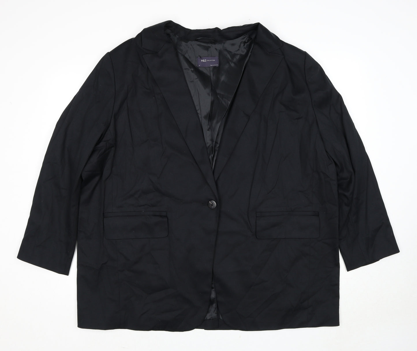 Marks and Spencer Womens Black Lyocell Jacket Suit Jacket Size 22