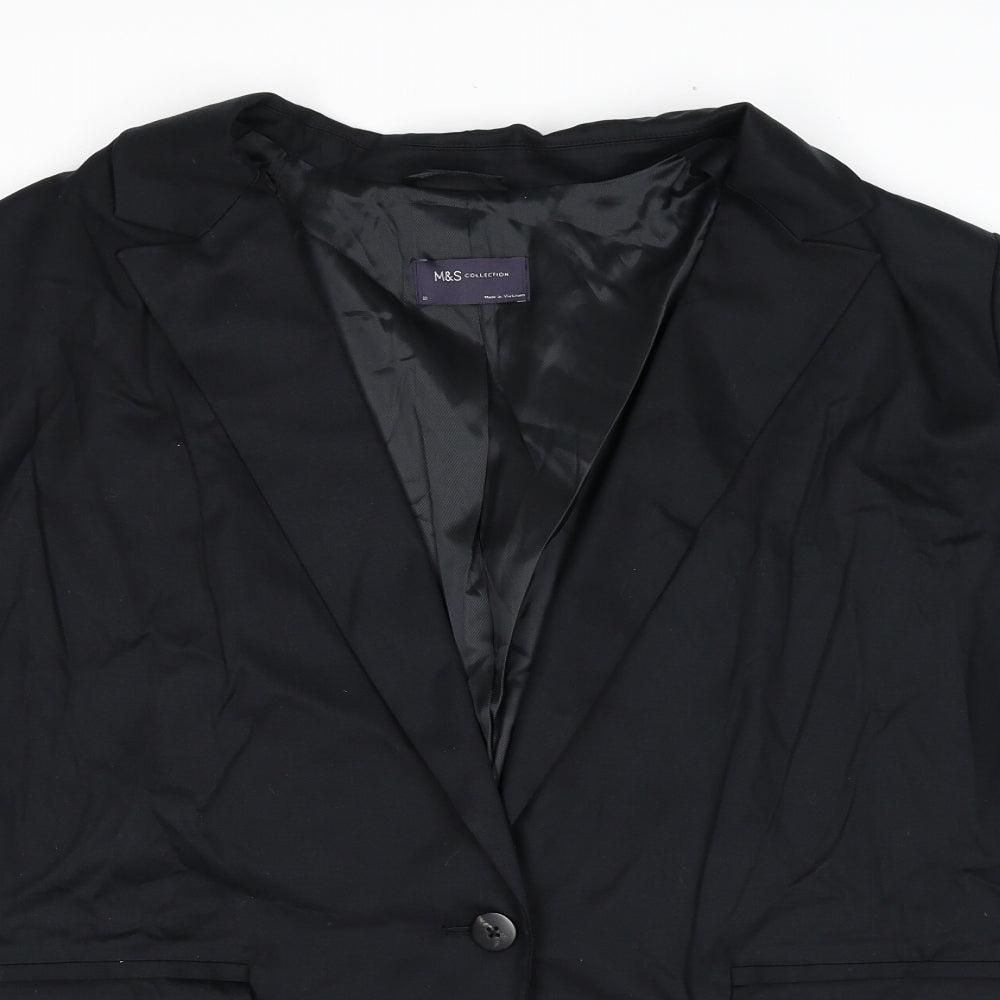 Marks and Spencer Womens Black Lyocell Jacket Suit Jacket Size 22