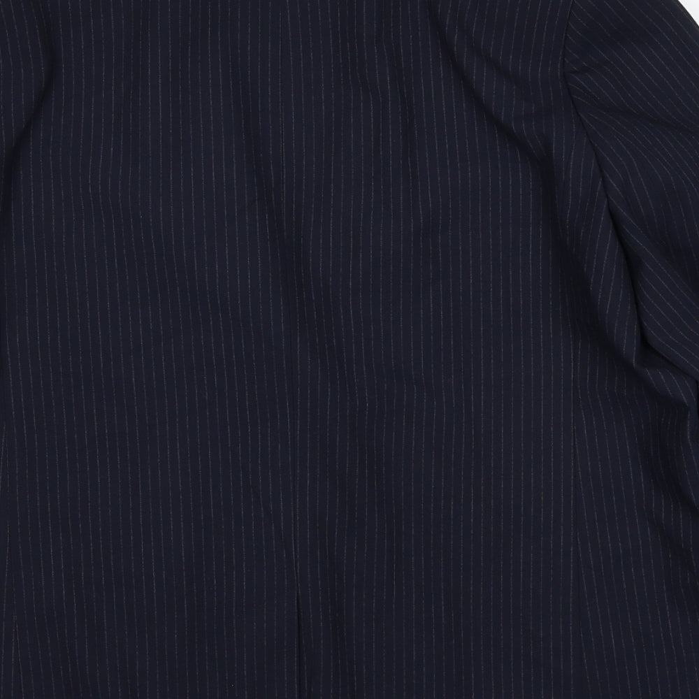 Marks and Spencer Womens Black Pinstripe Polyester Jacket Suit Jacket Size 16