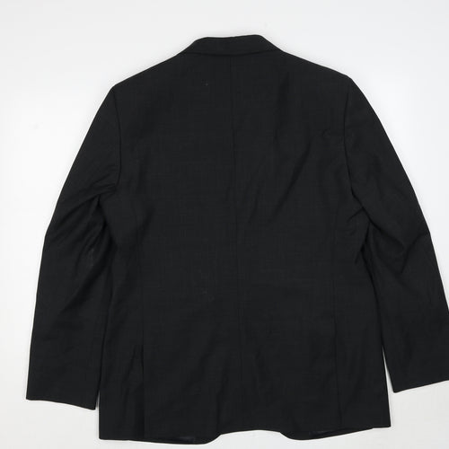 Marks and Spencer Mens Black Polyester Jacket Suit Jacket Size 42 Regular