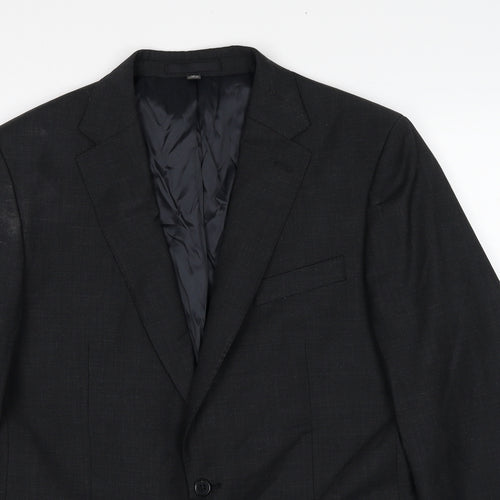 Marks and Spencer Mens Black Polyester Jacket Suit Jacket Size 42 Regular