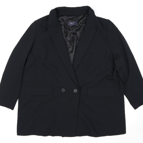 Marks and Spencer Womens Black Polyester Jacket Suit Jacket Size 20