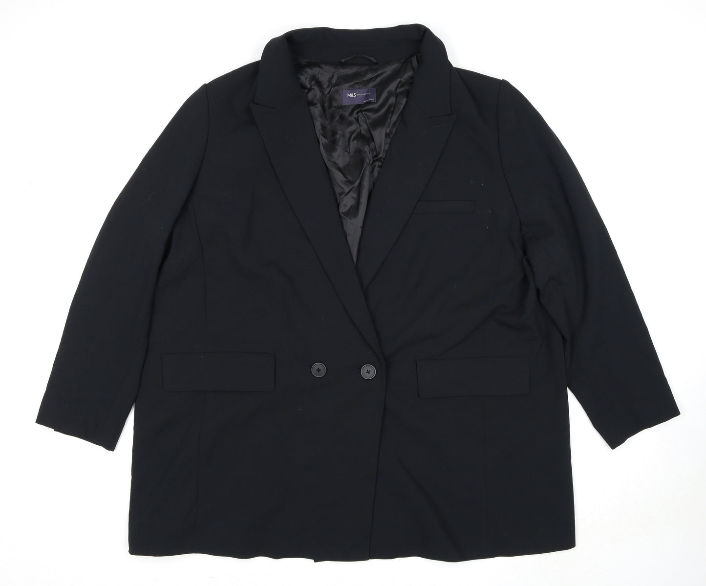 Marks and Spencer Womens Black Polyester Jacket Suit Jacket Size 20