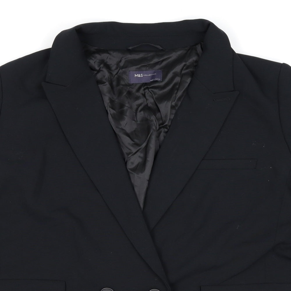 Marks and Spencer Womens Black Polyester Jacket Suit Jacket Size 20