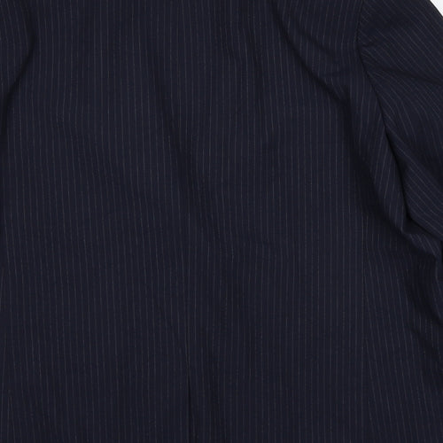 Marks and Spencer Womens Blue Pinstripe Polyester Jacket Suit Jacket Size 18