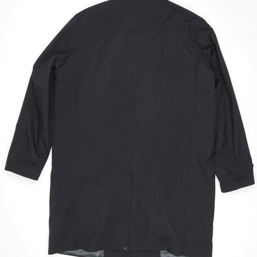 Marks and Spencer Mens Black Overcoat Coat Size XL Button