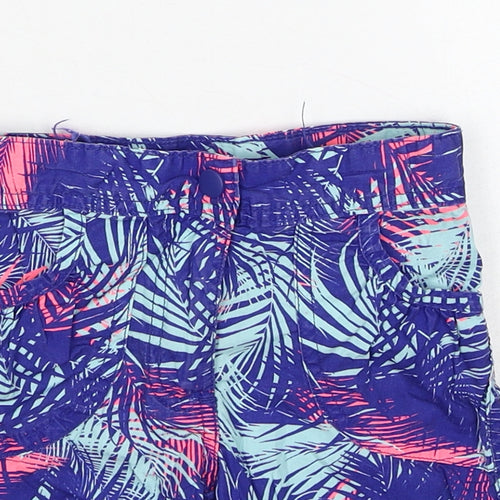 Mountain Warehouse Boys Blue Geometric Polyester Bermuda Shorts Size 3-4 Years Regular Zip - Palm Print