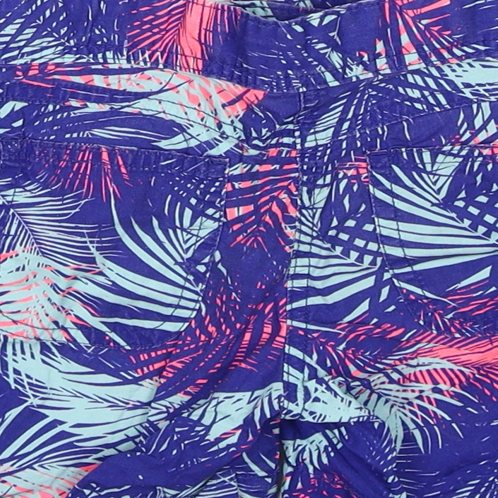 Mountain Warehouse Boys Blue Geometric Polyester Bermuda Shorts Size 3-4 Years Regular Zip - Palm Print