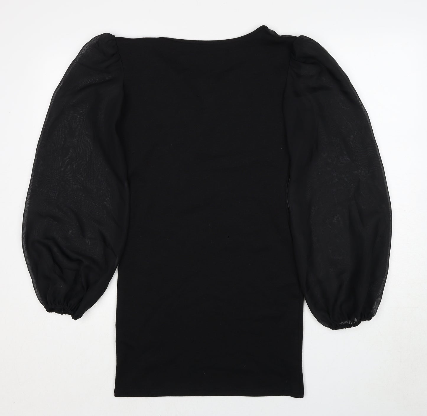 Love Womens Black Polyester A-Line Size S Round Neck Pullover - Size S-M