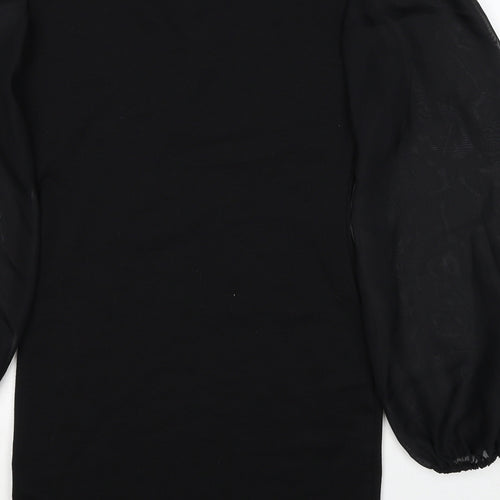 Love Womens Black Polyester A-Line Size S Round Neck Pullover - Size S-M