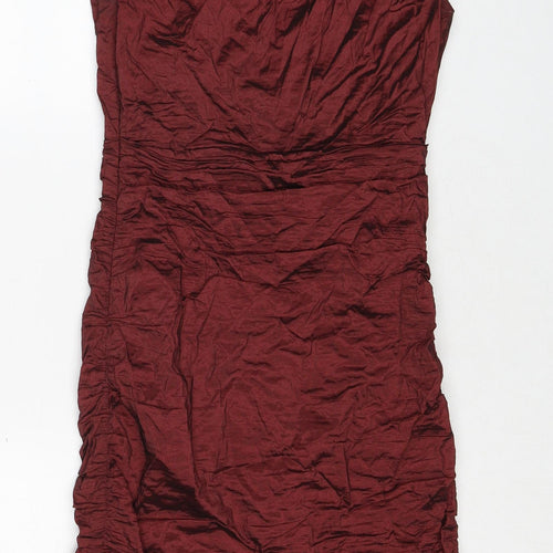 Phase Eight Womens Red Polyester A-Line Size 10 Cowl Neck Zip