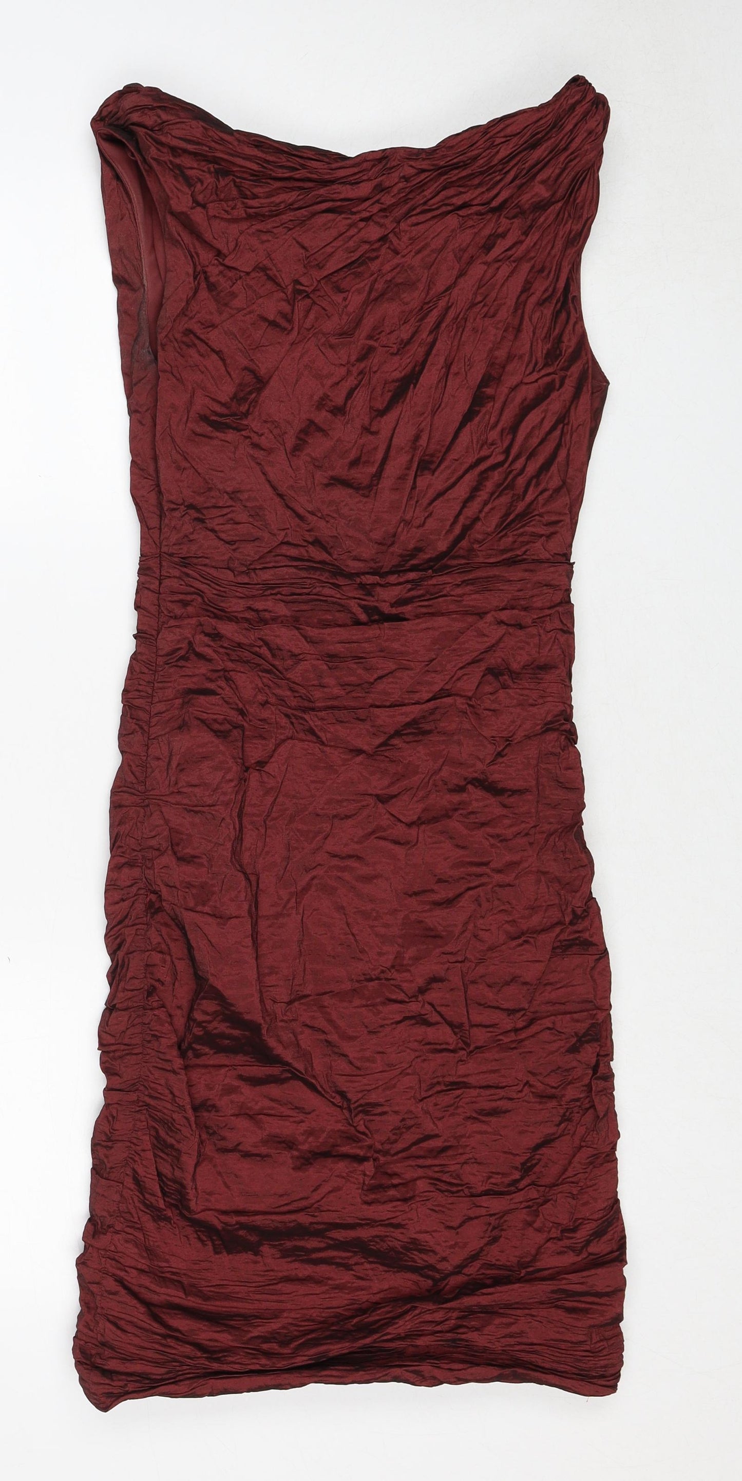 Phase Eight Womens Red Polyester A-Line Size 10 Cowl Neck Zip