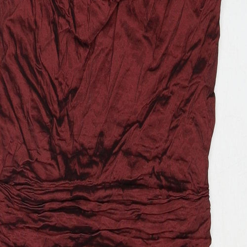 Phase Eight Womens Red Polyester A-Line Size 10 Cowl Neck Zip