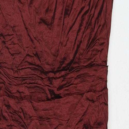 Phase Eight Womens Red Polyester A-Line Size 10 Cowl Neck Zip