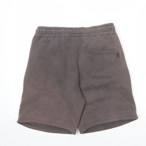 NICCE Mens Brown Cotton Sweat Shorts Size S Regular Drawstring