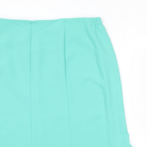 Habella Womens Green Polyester Swing Skirt Size 16 Zip