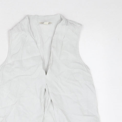Monsoon Womens Grey Viscose Basic Blouse Size 8 V-Neck