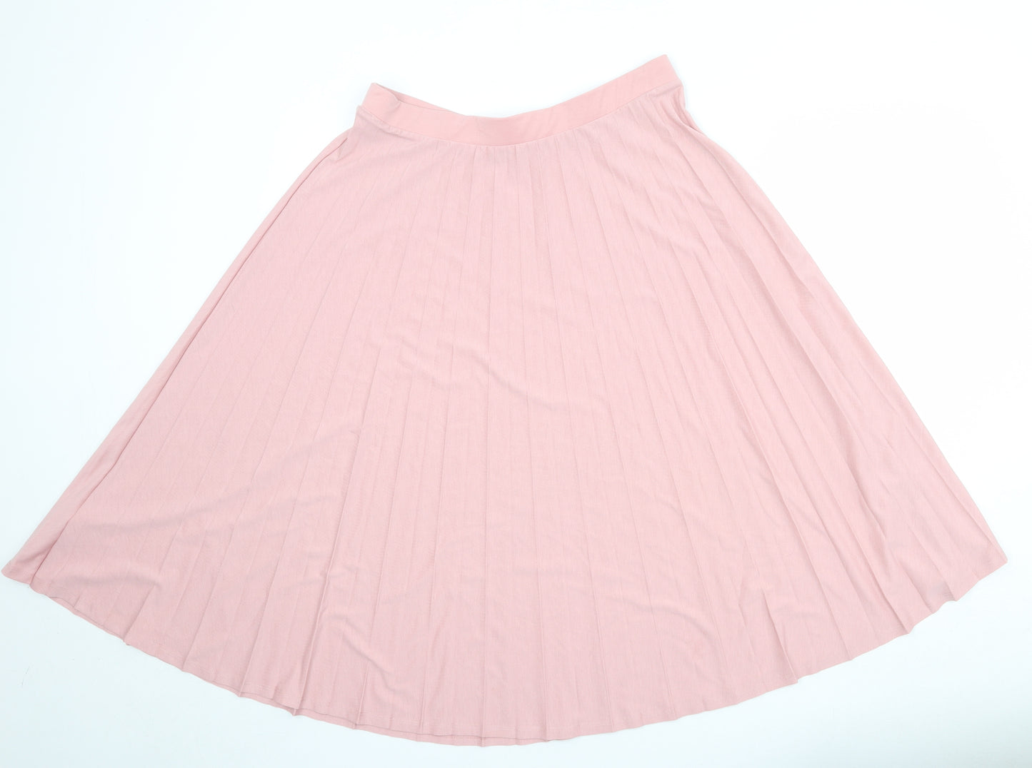 Marks and Spencer Womens Pink Polyester Pleated Skirt Size 16