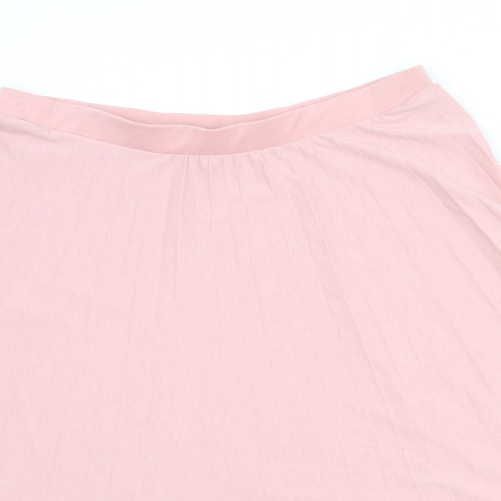 Marks and Spencer Womens Pink Polyester Pleated Skirt Size 16