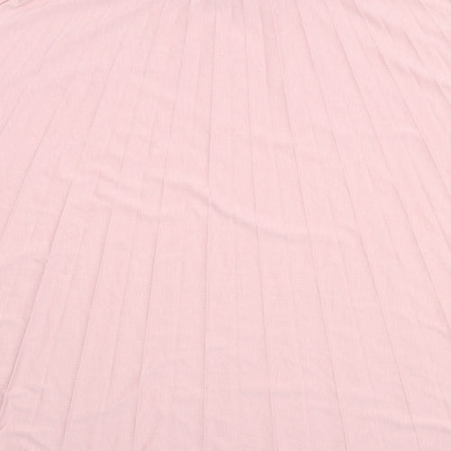 Marks and Spencer Womens Pink Polyester Pleated Skirt Size 16