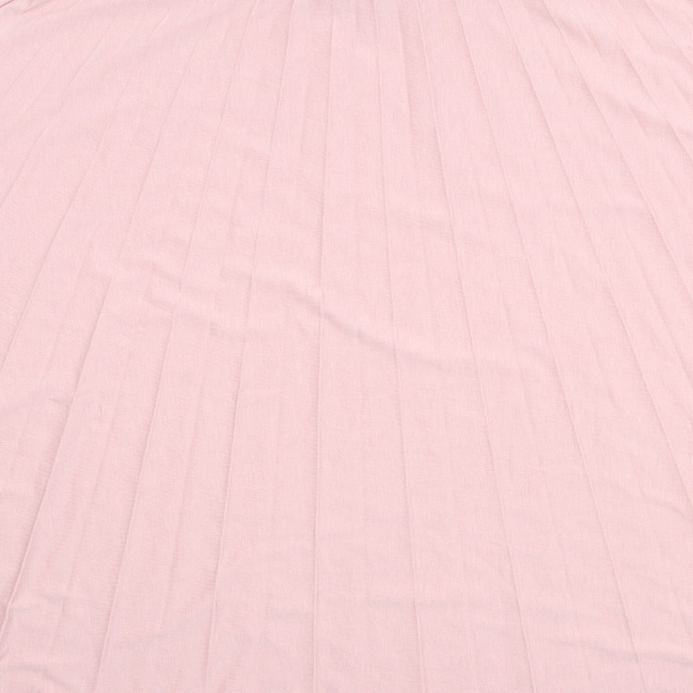 Marks and Spencer Womens Pink Polyester Pleated Skirt Size 16