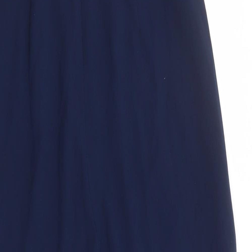 Jaeger Womens Blue Striped Polyester Jumpsuit One-Piece Size 12 Zip