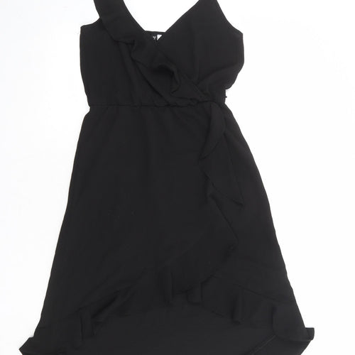 Divided by H&M Womens Black Polyester Fit & Flare Size 8 V-Neck Pullover