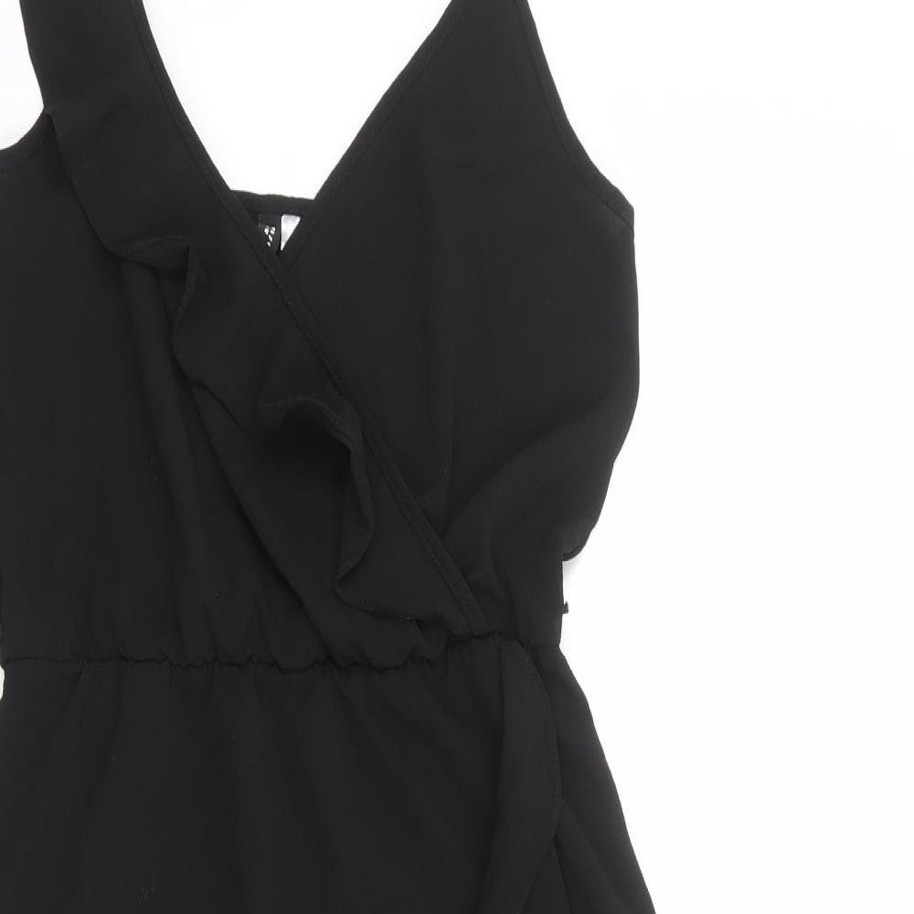 Divided by H&M Womens Black Polyester Fit & Flare Size 8 V-Neck Pullover