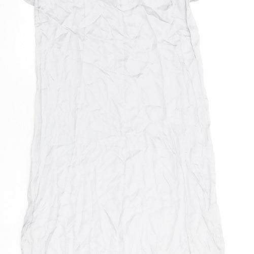 Vanessa Womens Grey Viscose A-Line Size M Boat Neck Button