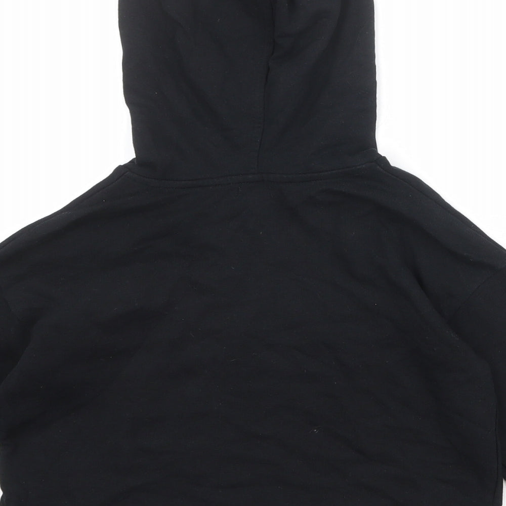 River Island Girls Black 100% Cotton Pullover Hoodie Size 5-6 Years Pullover - Sassy