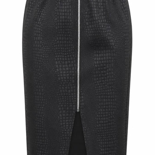 Chique Clothes Womens Black Geometric Polyester Straight & Pencil Skirt Size 10 Zip