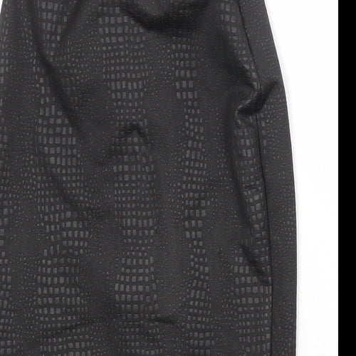Chique Clothes Womens Black Geometric Polyester Straight & Pencil Skirt Size 10 Zip