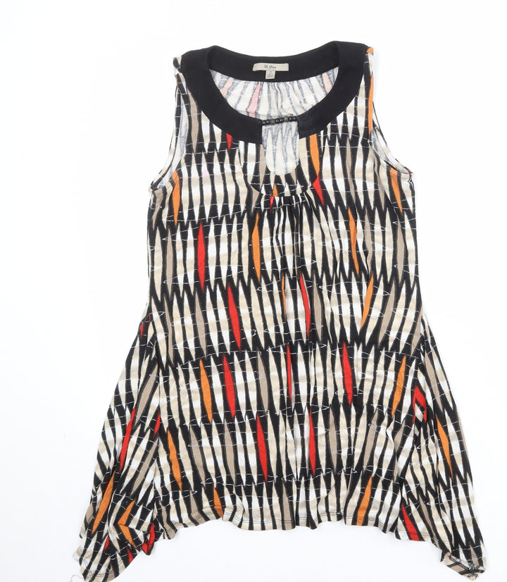 En Garde Womens Multicoloured Geometric Viscose A-Line Size 12 Round Neck Pullover
