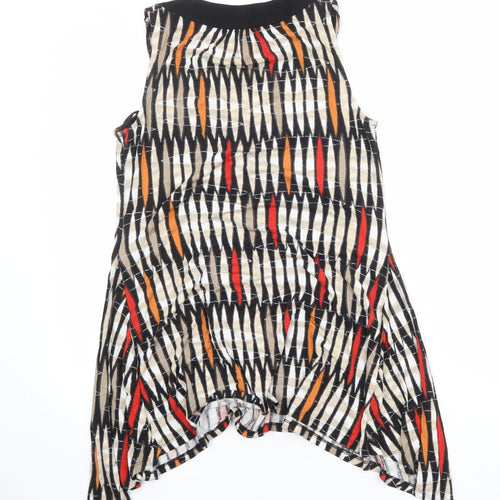 En Garde Womens Multicoloured Geometric Viscose A-Line Size 12 Round Neck Pullover