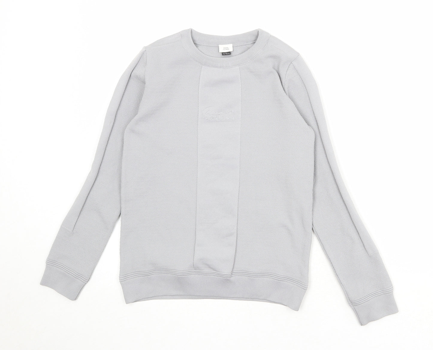 River Island Boys Grey Polyester Pullover Sweatshirt Size 11-12 Years Pullover